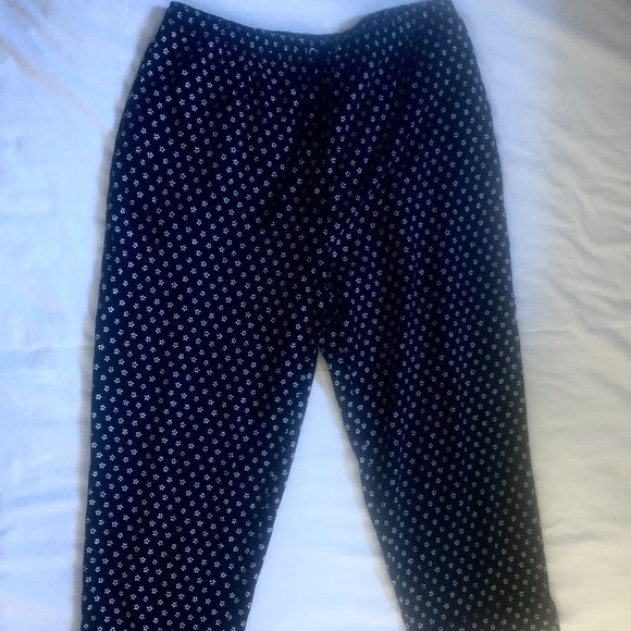 Liz & Co. Black & White Drawstring Pants w/Pockets XL - Picture 3 of 5